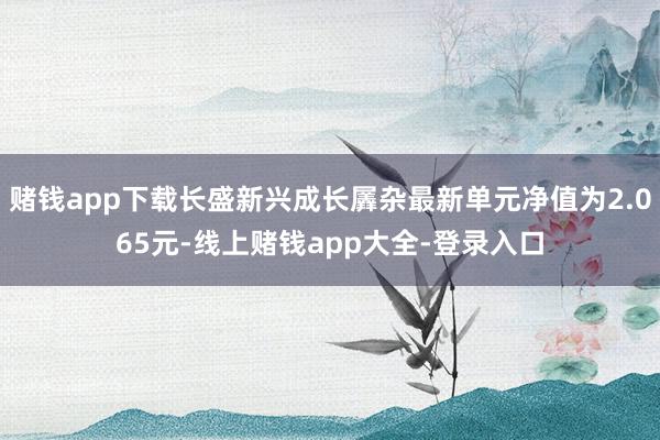 赌钱app下载长盛新兴成长羼杂最新单元净值为2.065元-线上赌钱app大全-登录入口