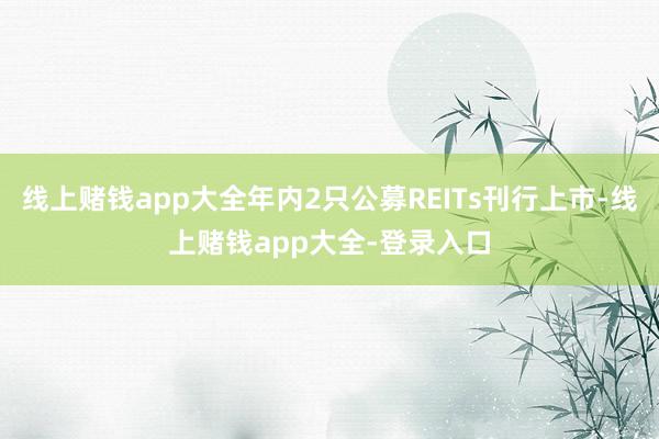 线上赌钱app大全年内2只公募REITs刊行上市-线上赌钱app大全-登录入口