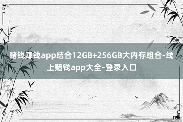 赌钱赚钱app结合12GB+256GB大内存组合-线上赌钱app大全-登录入口