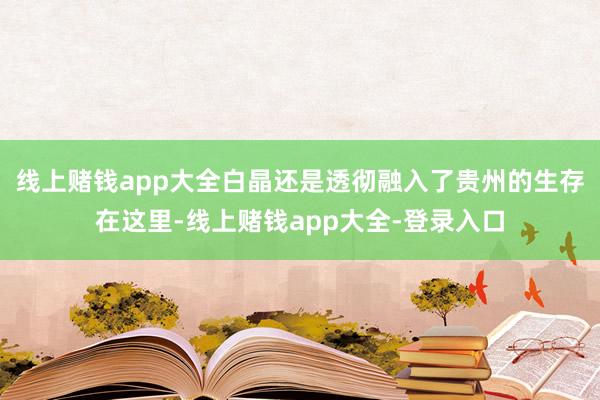 线上赌钱app大全白晶还是透彻融入了贵州的生存在这里-线上赌钱app大全-登录入口